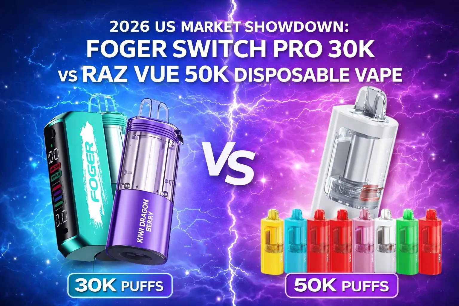 Foger Switch Pro 30K Vs RAZ VUE 50K | 2026 US Modular Vape Showdown