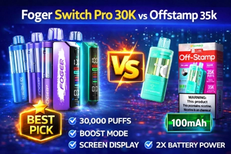 Foger vapes Foger Switch Pro 30K vs Off Stamp X-Cube 25K flavor options comparison